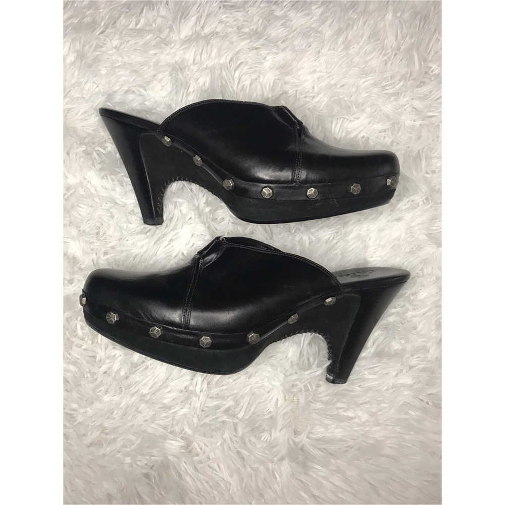 Cole Haan Kenna Clog Black Leather Mule Sz 7.5B